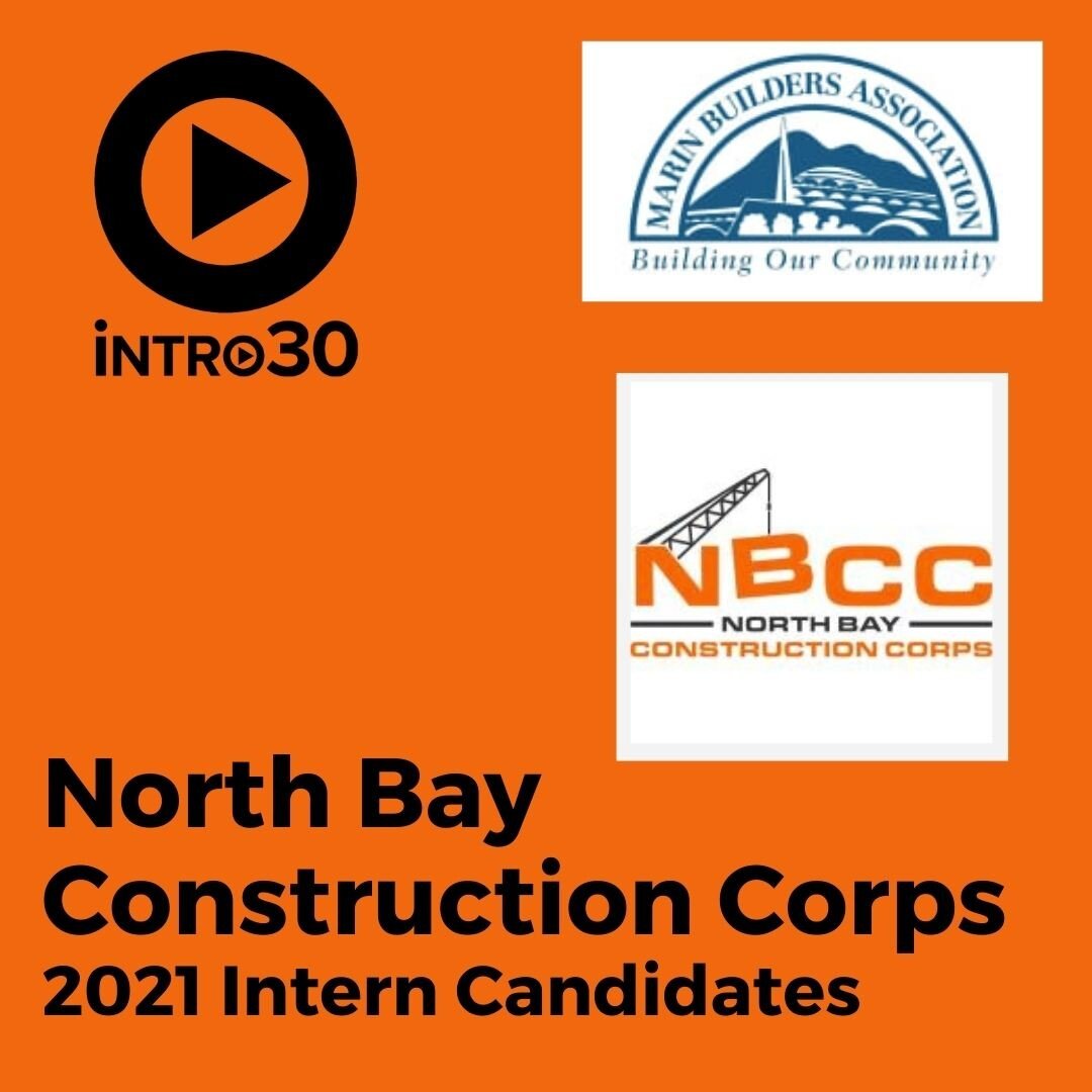 Intro30 is enthusiastically supporting the Marin Builder's Association with its annual Construction Corps.
Here are 7 candidates available for Construction Internships in Marin this Summer - please reach out if you'd like to interview any of them: ht